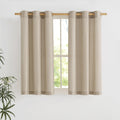 Natural Linen Curtains 84 inch Long 2 Panels Set, Grommet Top Thick Linen Burlap Semi Sheer Vertical Drapes Privacy Assured with Light Filtering for Bedroom/Living Room, W55 x L84