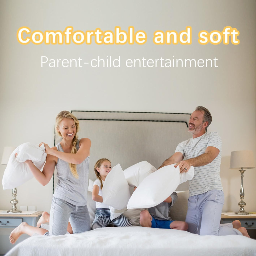 OKBA Throw Pillows Insert Set of 2, with 100% Cotton Cover,Bed and Couch - Indoor Hotel Decorative Pillows, 20x20 in White Pillows Inserts